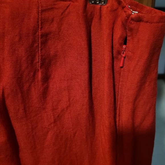 Vintage Ivy Maxi Red & White Skirt With Rose Detail Made In India Size 14 - Picture 5 of 6